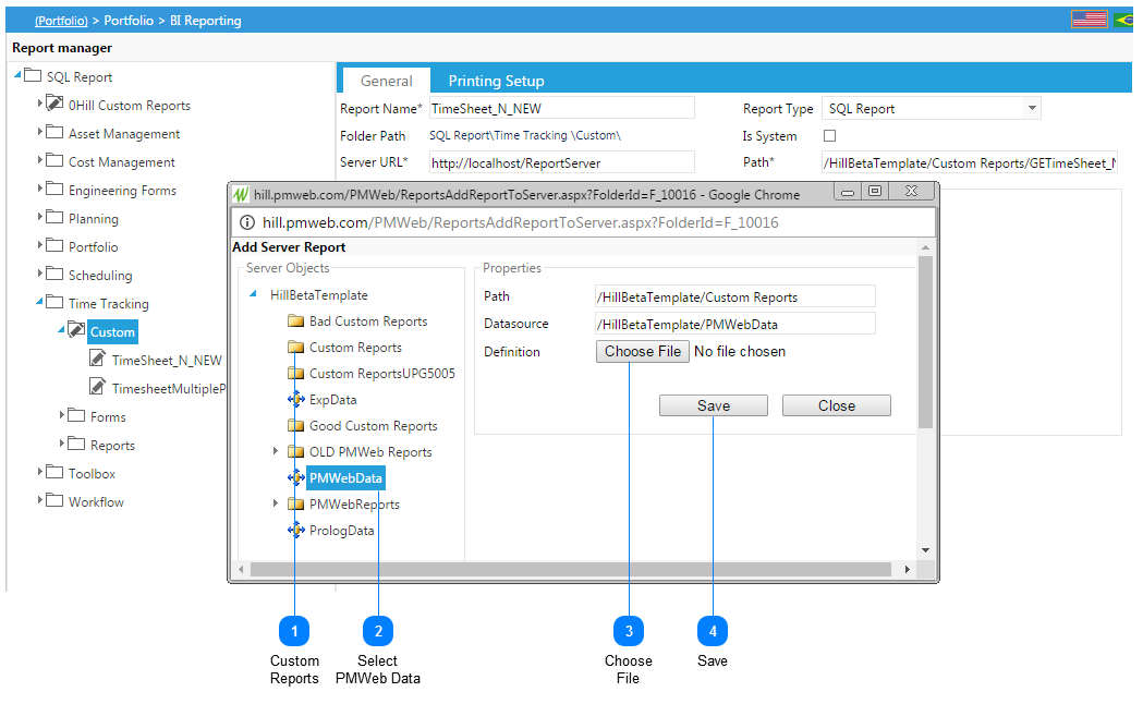 Adding/Editing BI Reports: Step 2