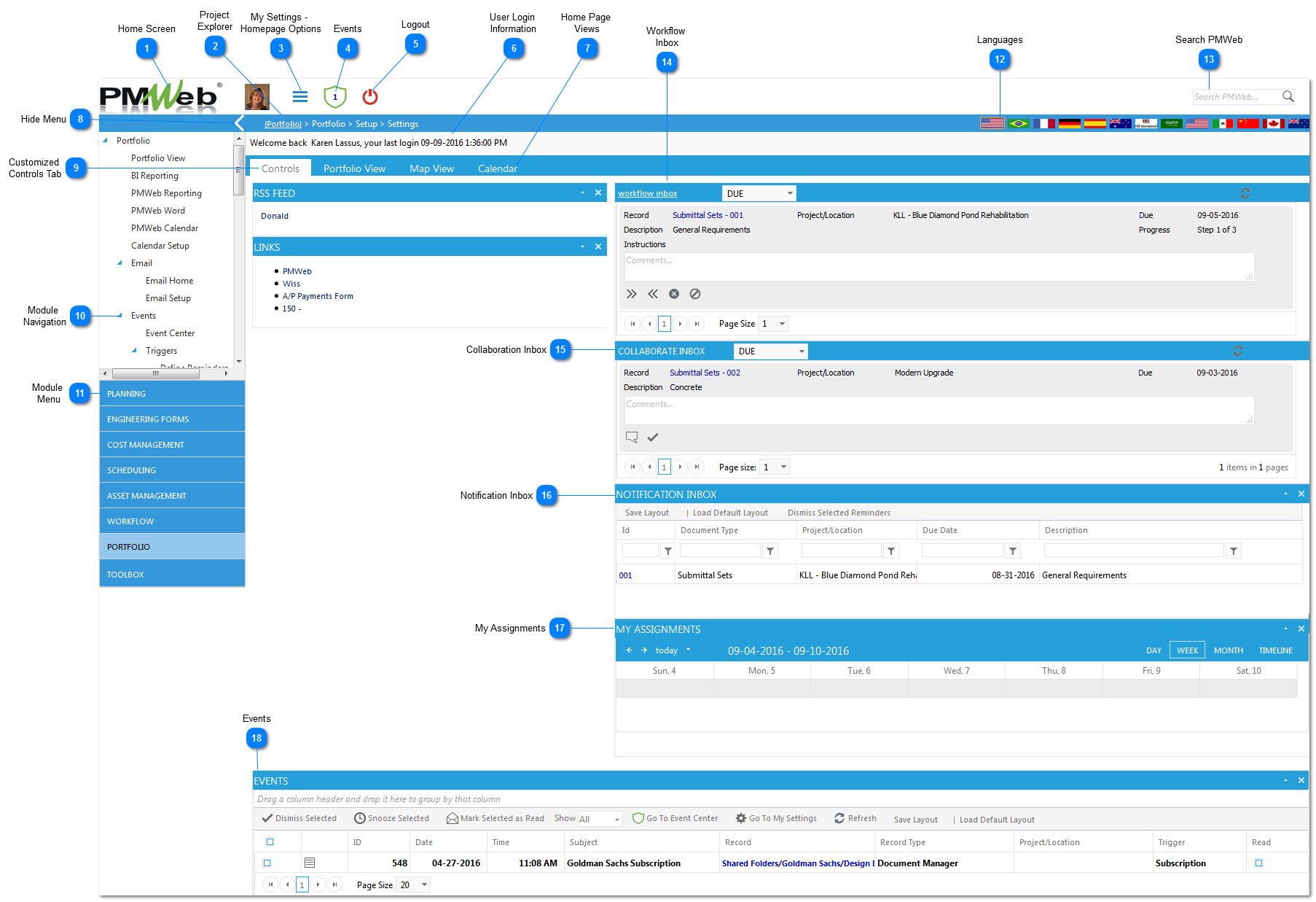 Home Page & Dashboards