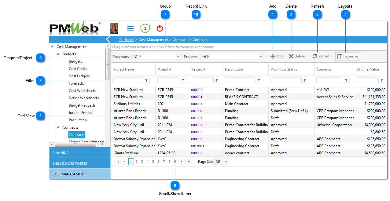 List/Manager Page